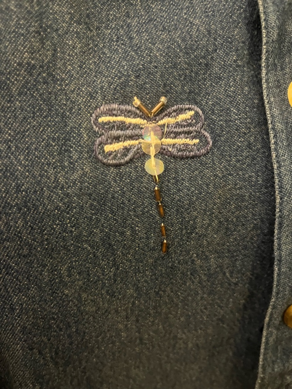 Vintage PTNY Denim Dragonfly Dress and Jacket Set Size Large - Picture 5 of 12